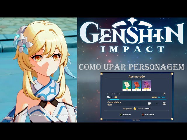Genshin Impact - Upar personagem (Genshin Impact em Português) - Aumentar  Nível do personagem 