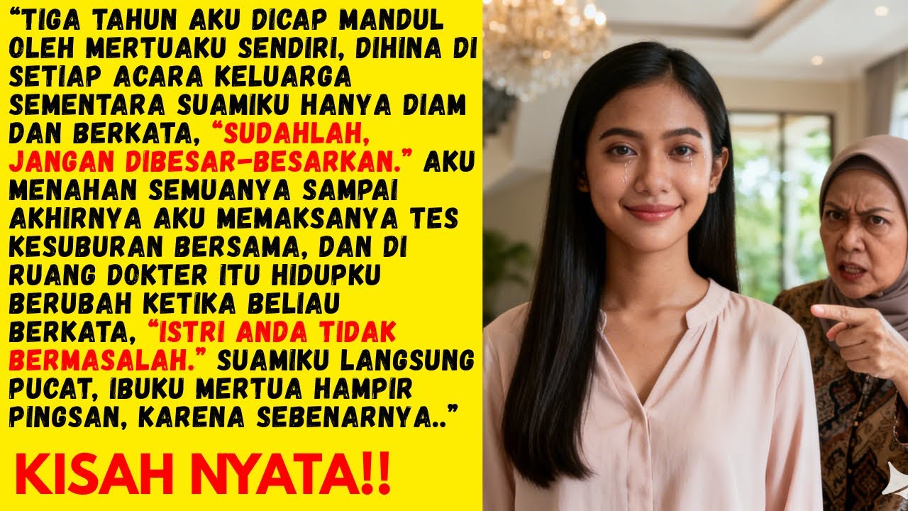 AKU SELALU DIHINA MANDUL OLEH MERTUA DIDEPAN KELUARGA BESAR, KETIKA DI CEK KE DOKTER, MERTUA PINGSAN