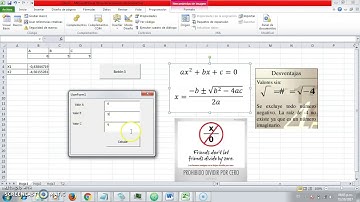 Calcular Ecuacion Cuadratica con Formularios VB en Excel P2