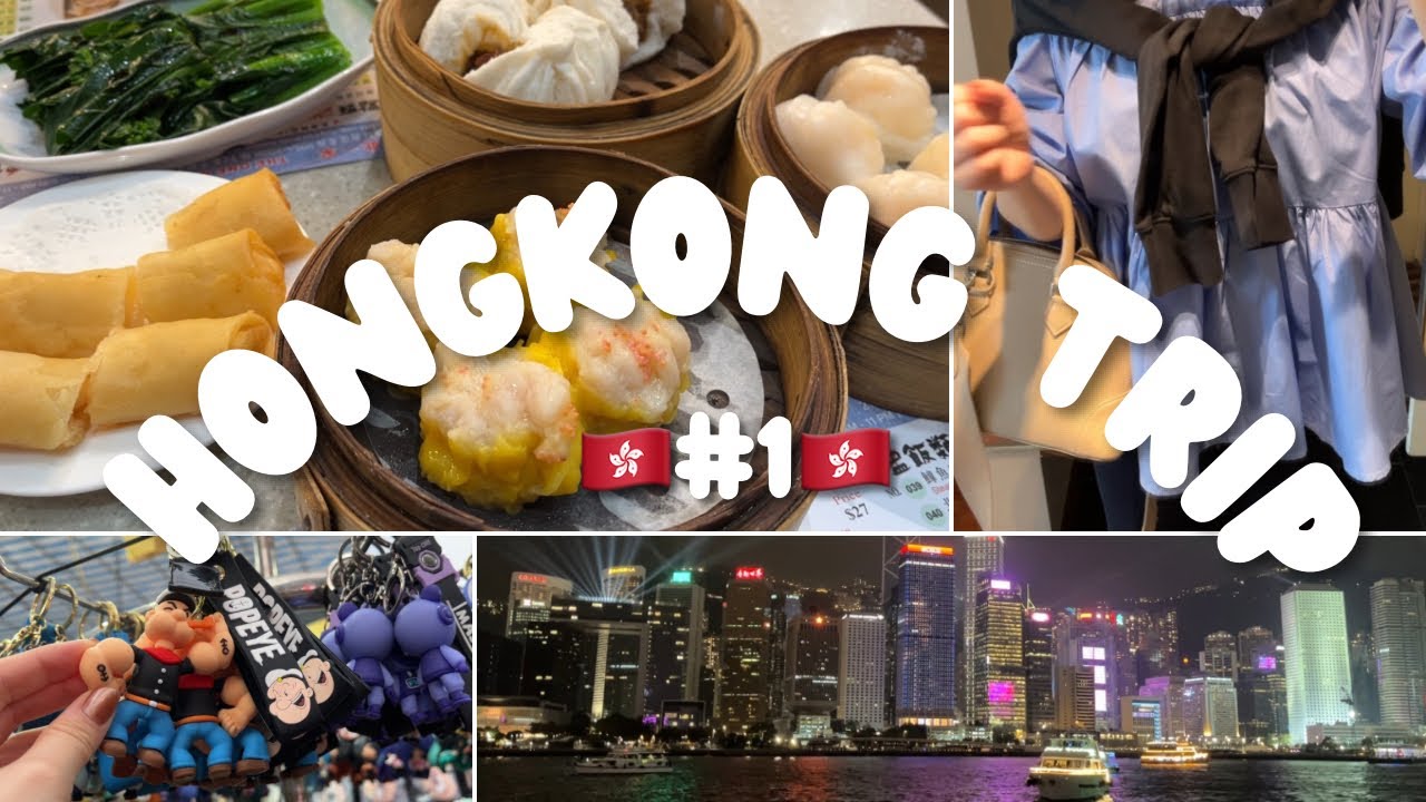 30代事務職OLの3泊4日香港旅vlog🇭🇰#1｜お腹いっぱい飲茶を食べる｜女人街散策｜船の上から夜景を堪能｜海老ワンタン麺を食べる｜118階で夜の香港を楽しむ