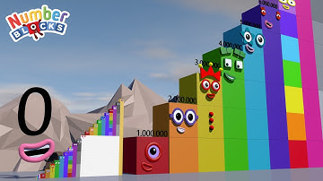 Looking for Numberblocks Step Squad ZERO to 10 vs 20 000 to 20 MILLION HUGE Standing Tall Numbers