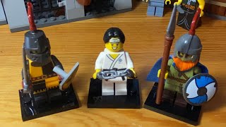 Lego Minifigures Серия 20 - Прощупал! Рыцарь, Викинг, Каратист Леви (обзор)