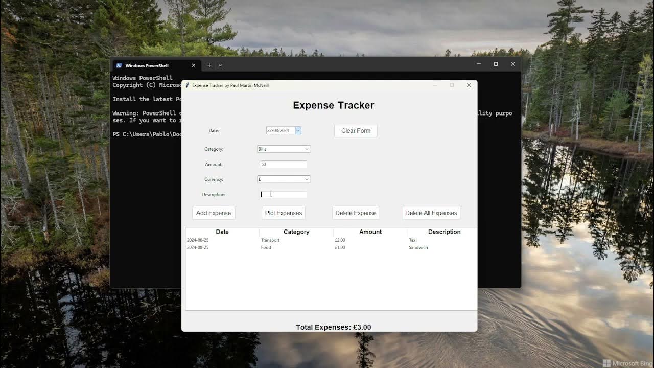 Python Personal Expense Tracker - GUI Application Demo - YouTube