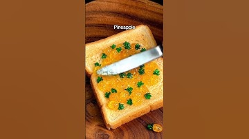 Spreading glass fruit onto toast ASMR