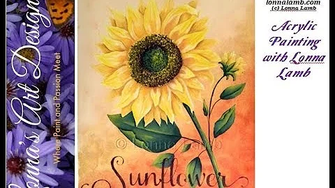 Sunflower on canvas in Acrylics