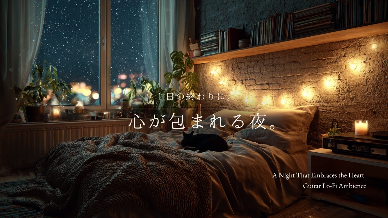 【夜の癒しBGM】1日の終わりに。心が包まれる夜。｜Wrapped in Calm – Gentle Guitar Lo-Fi 🌙🎵