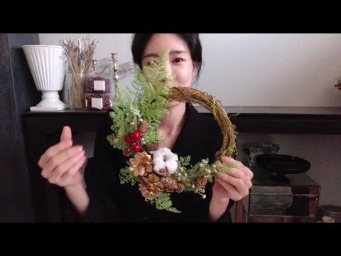 ENG 미니 리스 만들기 리스 포장하는 방법 초보 수업 How to make a mini wreath How to wrap a wreath basic class