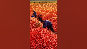 large agricultural field mounds of red chili peppers