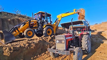 Jcb 3dx Eco Backhoe Loading Stuck in Deep Mud Tractor Arjun Nova Mahindra 575 John Deere Sonalika 