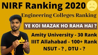 NIRF Engineering Colleges Ranking 2020 by HRD Ministry - Comment your Opinion