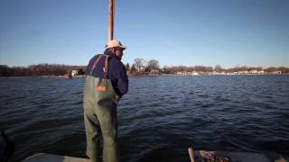 Hand tonging for oysters on the Chesapeake Bay