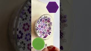 How to make a bowl using PERLER BEADS! 💜 #shorts