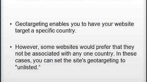 What Does Unlisted Mean in Google Search Console International Targeting