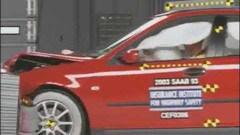 Saab 9-3 moderate overlap IIHS crash test