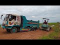 dump truck stuck in deep mud | bulldozer loading truck | รถบรรทุก | 덤프 트럭  mobil truck  truk jungkit