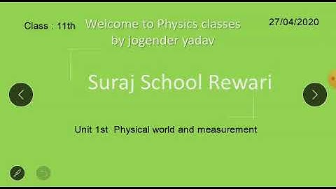 Suraj School, Rewari, 11th physics unit 1st chapter 4 ( Numericals of Dimensions) by Jogender sir