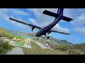 Windy and CRAZY / dangerous low landing in St.Barth's Airport SBH 🇫🇷 Plane Spotting, diving approach