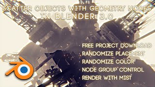 Scatter objects with new geometry nodes in Blender 3.0