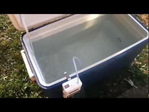 homemade cooler livewell - YouTube