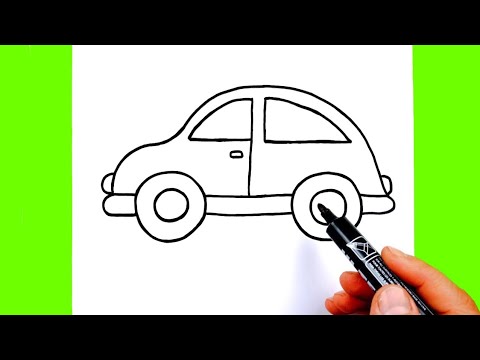 Çok Kolay Araba Çizimi, Adım Adım Kolay Yoldan Araba Nasıl Çizilir, Çizim Saati Art Easy Car Drawing