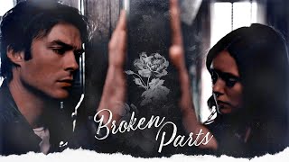 damon & elena ❖ broken parts