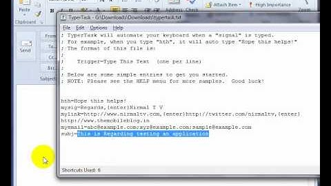 Insert Frequently Used Phrases using Keyboard with TyperTask
