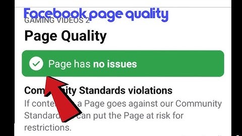how to check Facebook page quality