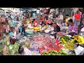 Lively market  boeng proleut  daily fresh food   living lifestyle