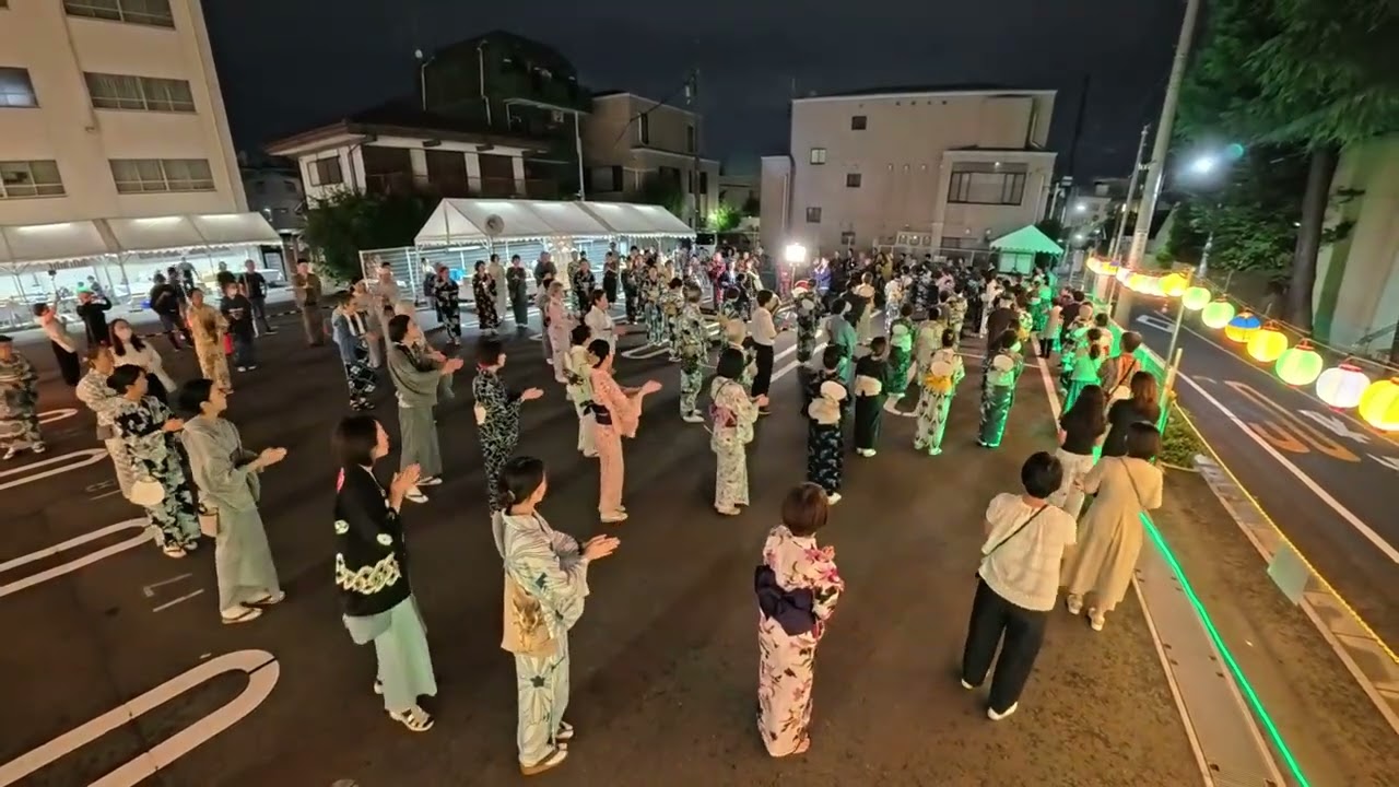 木更津甚句 2025年信濃町町会小さな盆踊り28 外苑東通り 信濃町教会隣