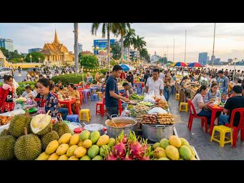 Most Vibrant Market in Phnom Penh, Cambodia - Local Food, Street Snacks, & Traditional Market Scenes