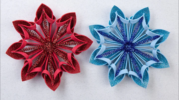 Simple Snowflake made of glitter foamiran 🎄  Beautiful and Easy to Make Christmas Ornaments