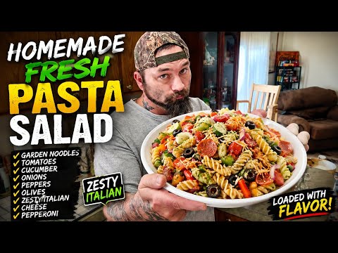 Homemade fresh pasta salad