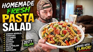 Homemade fresh pasta salad