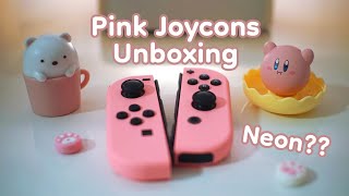 Nintendo Switch Princess Peach pastel pink joy cons unboxing + color comparison 🌸 | aesthetic