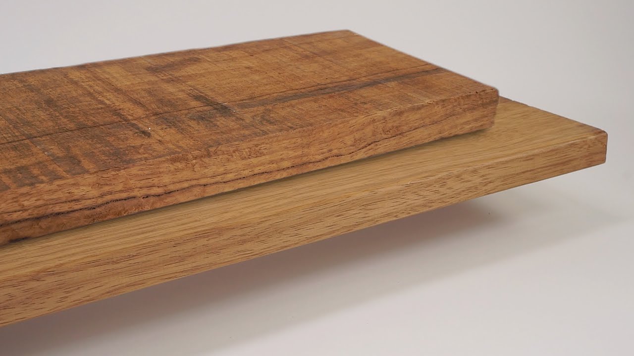 Unterschied zwischen sägerau vs. gehobelt LIMBA thermo