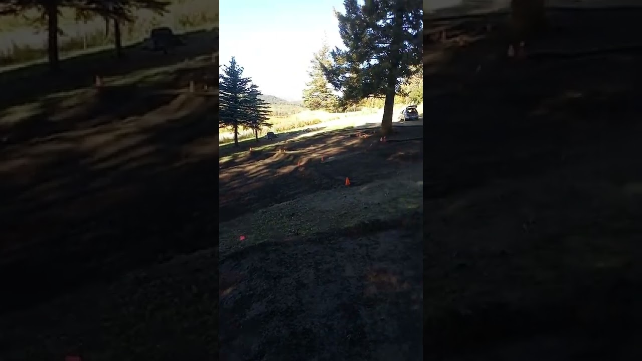 Great mountainside RC backyard track in Southern BC Interior. from drivers stand