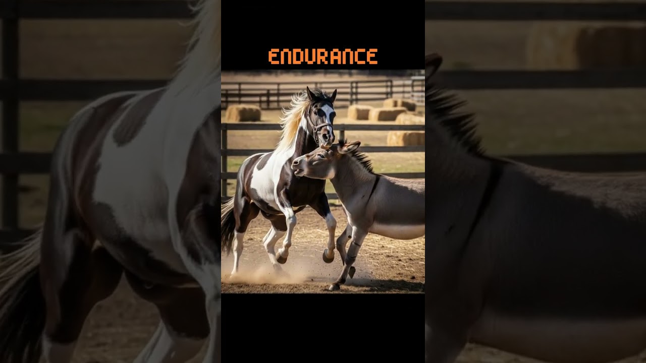 Donkey vs American Paint Horse! Battle of Stats!