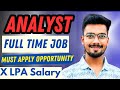 Analyst Jobs 2025 | Freshers jobs 2025 | Jobs 2025