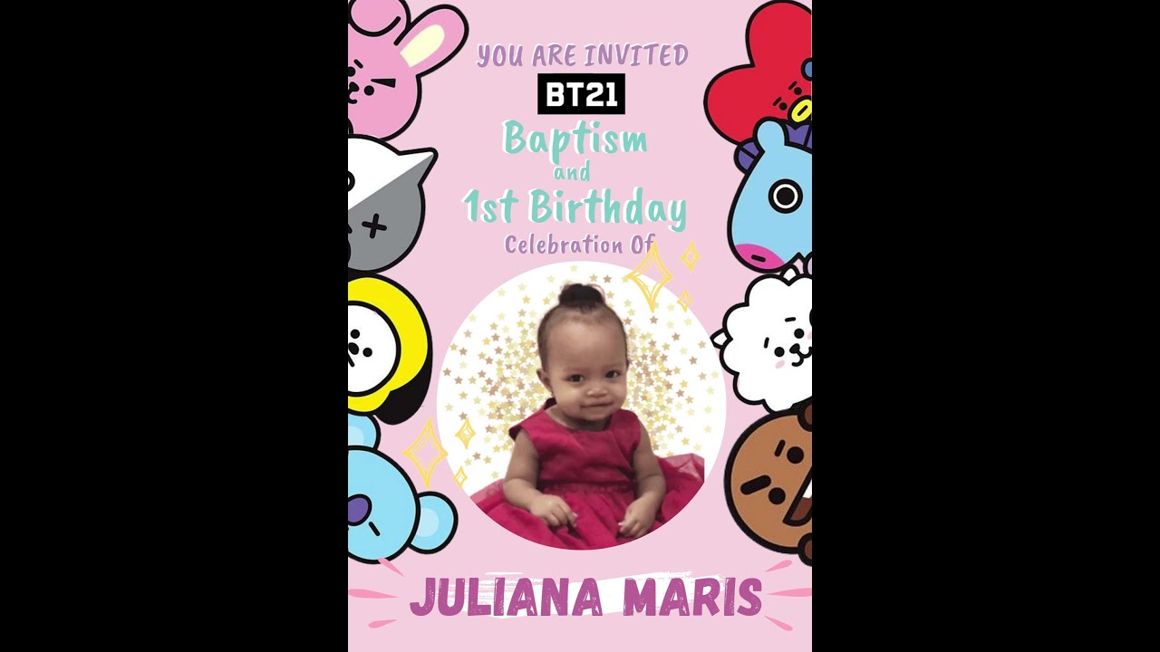 BTS Invitation for BTS Birthday Party Invite for BT21 Party 