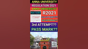 Anna University 3rd Attempt Pass Mark#shorts #annauniversity #regulation2021 #passmark #engineeering