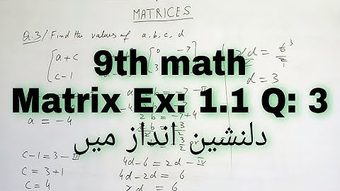 Matrices Unit: 1 class 9 SSC I (2021),Definition, Equal Matrices,