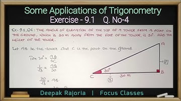 The angle of elevation of the top of a tower from a point on the ground, which is 30 m away from the