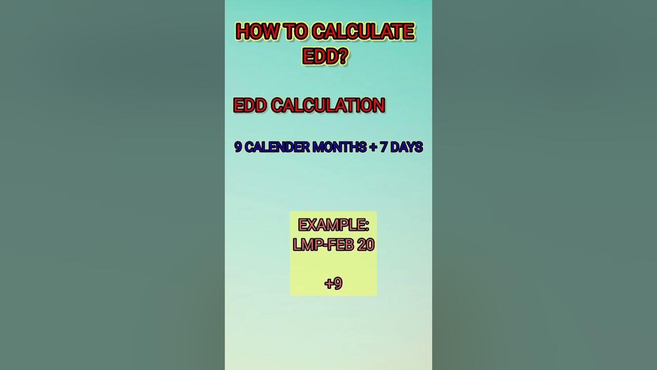 Simple way to calculate estimated date of delivery due date of 