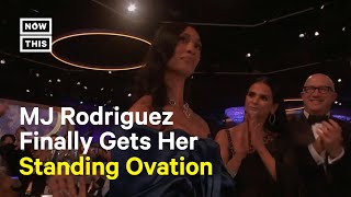 MJ Rodriguez Gets Standing Ovation as First Trans Actor to Win a Golden Globe