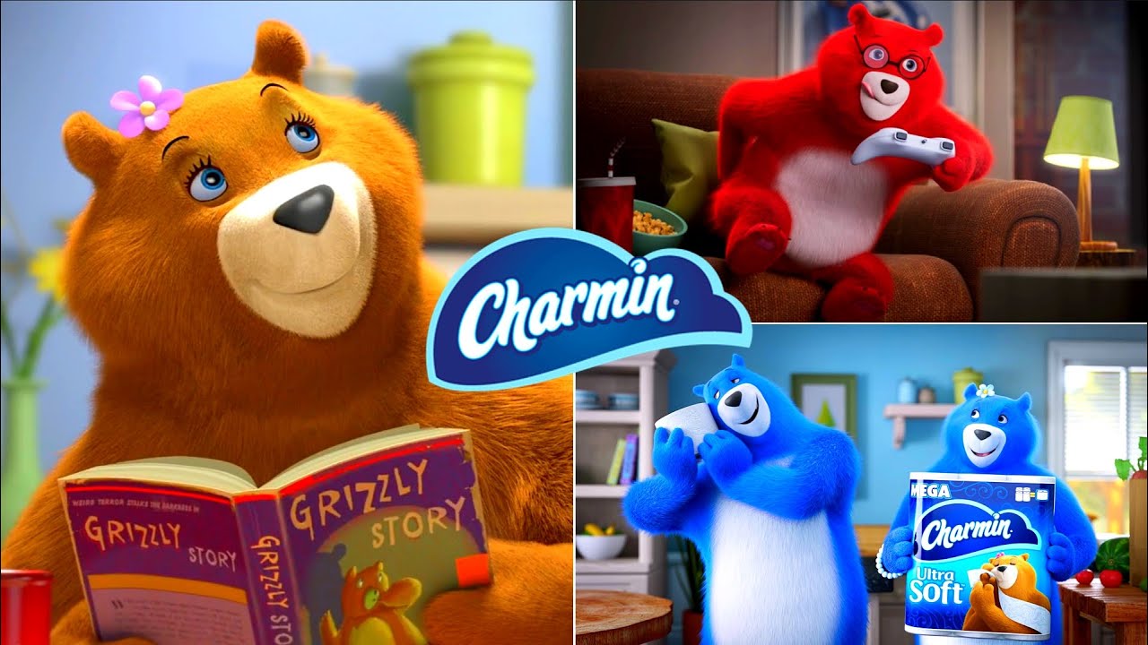 Are the charmin bears red or blue