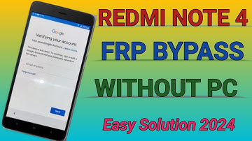 Redmi Note 4 Frp Bypass Without Pc || 💯 %Working l Xiaomi Note 4 Google Account Unlock 2024
