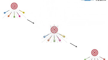 target board with colored darts for vision and mission flat powerpoint design