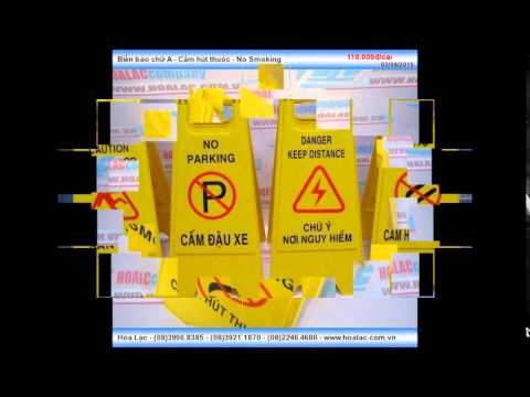 Biển báo chữ A bằng nhựa màu vàng – Cấm hút thuốc – No Smoking