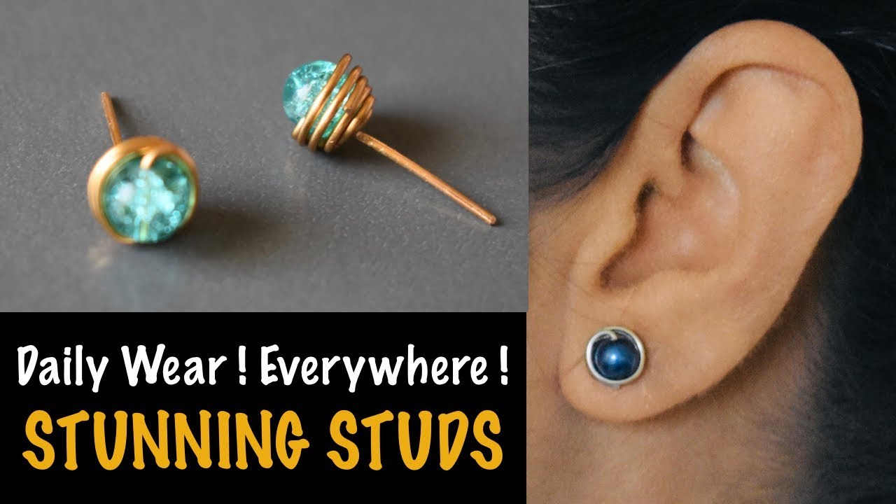 6 Easy Wire Earring Studs DIY Tutorial