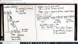 Physics 3204 Torque LADDER Problem: Nov 9, 2021 8:19 AM
